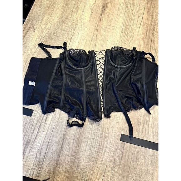 Gossard Vintage Cage Front Lace Trim Corset - Picture 7 of 12